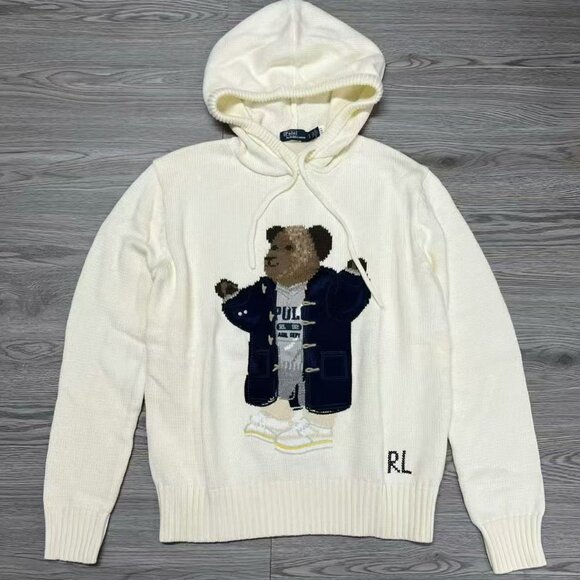 Polo Ralph Lauren Big Coat Bear Sweater Hoodie - Picture 3 of 7